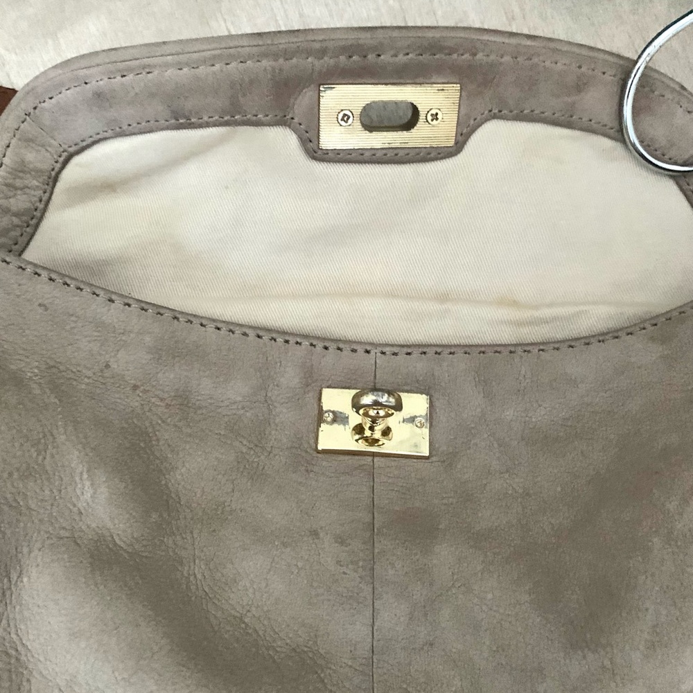 JCrew Suede Leather Gold Crossbody Shoulder Bag - Picture 6 of 11